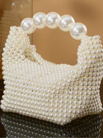Pearl Beaded Mini Top Handle Handbag