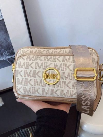 Monogram Double-Zip Crossbody Shoulder Bag