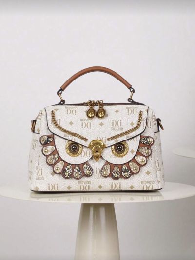 Luxury Embellished Monogram Top Handle Handbag