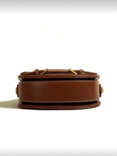 Classic Canvas & Leather Round Top Handle Crossbody Bag